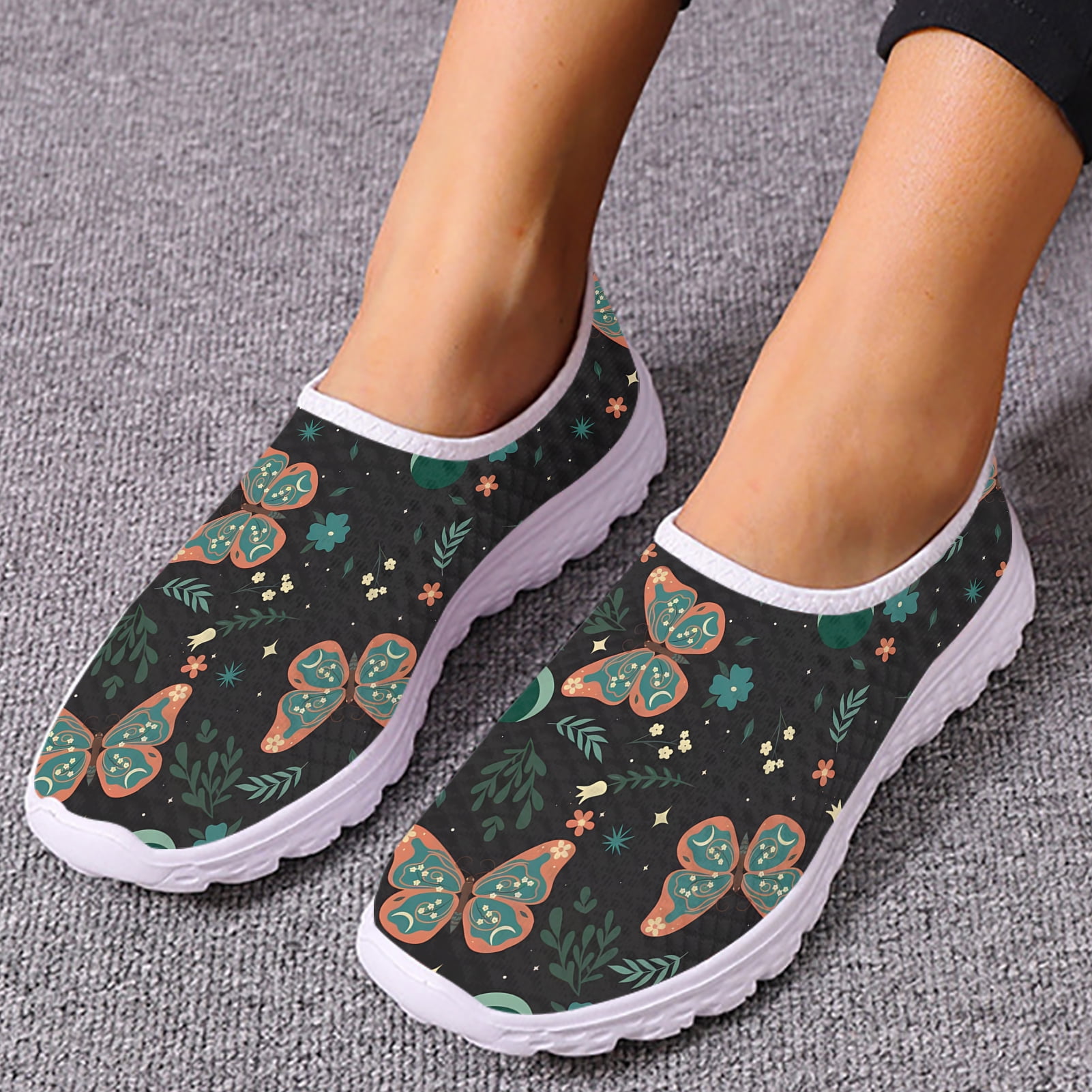 Women's Floral Satin Slip-on Shoes