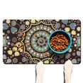 Boho Floral Dog Feeding Mat - Chic Paisley Artwork, Non-Slip Absorbent ...