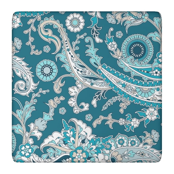Boho Floral Elastic Tablecloth - Snug Fit Square Table Cover with Wrinkle-Free Design for Indoor/Outdoor Use
