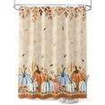 thumbnail image 1 of Boho Floral Fall Thanksgiving Shower Curtain, Orange Green Blue Pumpkins Bathroom Decor Curtains Set with Hooks, Waterproof Fabric Home Accessories， 72 X 72 Inch Long, 1 of 6