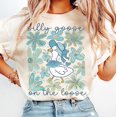 thumbnail image 1 of Boho Floral Goose T-shirt, Mama Goose Shirt, Spring Floral Shirt, Silly Goose on the loose Girly Shirt, Coquette Bow, Duck Shirt, Goose Lover TH150531, 1 of 5