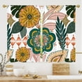 Boho Floral Kitchen Curtains 39 Inch Length for Small Window Treatments