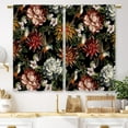 thumbnail image 1 of Boho Floral Kitchen Curtains Black Bohemian Flower Small Short Cafe Window Curtains Leaf Spring Aesthetic Blossom Rod Pocket Bathroom Window Drapes Treatment Tier Curtains (27.5x39 Inch), 1 of 6
