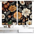 thumbnail image 1 of Boho Floral Kitchen Curtains Boho Short Curtains for Windows Small Cafe Window Curtains Black Country Rod Pocket Curtains For Bathroom Windows 2 Panels Drapes Treatment Tier Curtains (42x63 Inch), 1 of 6
