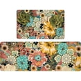 thumbnail image 1 of Boho Floral Kitchen Rugs Set of 2 Colorful Flower Anti Fatigue Non-Slip Kitchen Floor Mats Comfort Bohemian Mat Waterproof Farmhouse Sink Laundry PVC Rug (17.3 x 28 Inch+17.3 x 47 Inch), 1 of 6