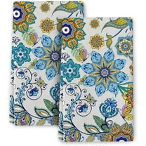 Boho Floral Kitchen Towels Decorative Set of 2, Soft Absorbent Bohemian Dish Towels Tea Towels Hand Towels for Kitchen Drying Cleaning Decorations,Housewarming Gifts for Women, 16x24in