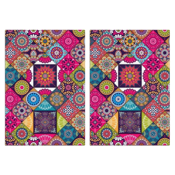 Boho Floral Kitchen Towels Set Of 2, Absorbent and Soft Dish Towels for Farmhouse Decor, Country Kitchen.