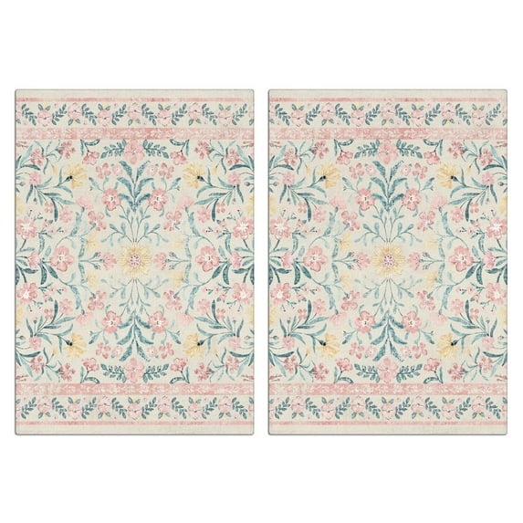 Boho Floral Kitchen Towels Set Of 2, Absorbent and Soft Dish Towels for Farmhouse Decor, Country Kitchen.