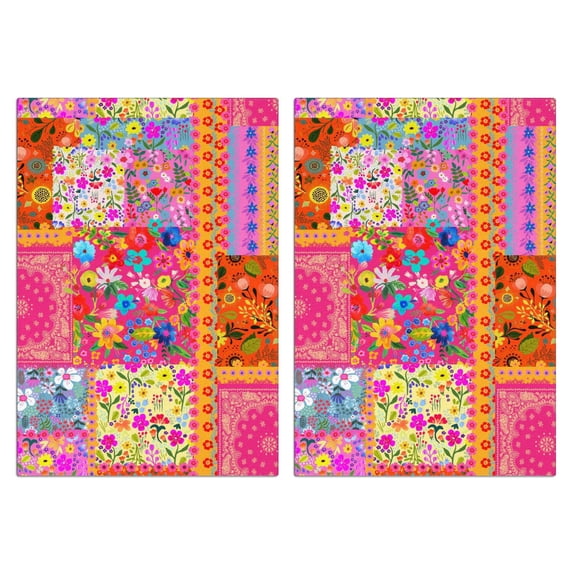 Boho Floral Kitchen Towels Set Of 2, Absorbent and Soft Dish Towels for Farmhouse Decor, Country Kitchen.