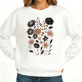 thumbnail image 1 of Boho Floral Line Art Womans Print Sweatshirt Graphic Sweatshirt Black White S-3XL Floral Casual Tops, 1 of 4