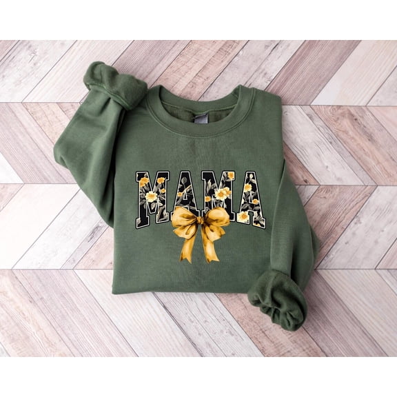 Boho Floral Mama Comfort Shirt, Mother's Day, Cute Coquette Wildflower Tee, New Mom, Mama Crewneck, Trendy Mama T-Shirt Sweatshirt All Size S-5XL