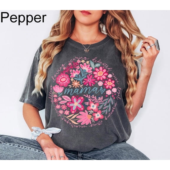 Boho Floral Mama Shirt Mothers Day Gift Trendy Mom Spring Tee Cute Gift For Mom Oversized Shirt For Women Flowers Mama Shirt