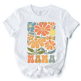 thumbnail image 1 of Boho Floral Mama T-Shirt, Natural and White Tee Large Flowers for Modern Moms, 1 of 10