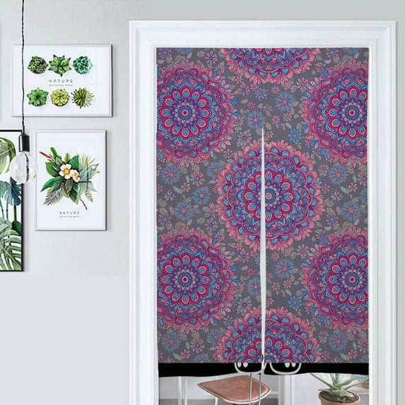 Boho Floral Mandala Print Door Curtain Nordic Living Room DoorCurtain Porch Partition Curtain Kitchen Rative Half Curtain