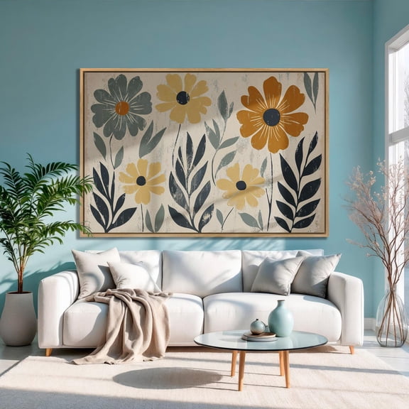Boho Floral Mid Century Modern Botanical Wall Art Style Ten, Unframed Paper Print