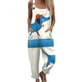 thumbnail image 1 of Boho Floral Oversized Jumpsuit, Baggy Wide Leg Overalls, Plus Size Rompers with Pockets, Comfy Casual Summer Outfits, Trendy Y2K Going Out Beach Vacation Outfits,Sky BlueXXL, 1 of 5