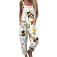 thumbnail image 1 of Boho Floral Oversized Jumpsuit, Baggy Wide Leg Overalls, Plus Size Rompers with Pockets, Comfy Casual Summer Outfits, Trendy Y2K Going Out Beach Vacation Outfits,BlackL, 1 of 5