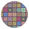 thumbnail image 1 of Boho Floral Pattern Round Tablecloth 44 Inch, Stretch Elastic for 38-42 Inch Tables, Liquid-Repellent, 1 of 7