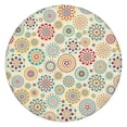 thumbnail image 1 of Boho Floral Pattern Stretch Tablecloth 44 Inch Elastic Hem Fits 38 to 42 Inch Tables Stain Resistant for Kitchen Dining Room Decor, 1 of 7