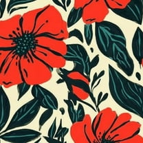 Boho Floral Peel and Stick Wallpaper 17.7in x 9.8ft Red Floral Dark Green Leaves Cream Contact Paper Vinyl Waterproof Self Adhesive Wall Paper for Bedroom Shelf Cabinet Renter Friendly