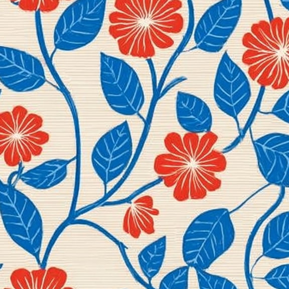 Boho Floral Peel and Stick Wallpaper 23.6in x 9.8ft Red Blue Floral Bold Leaves Beige Contact Paper Vinyl Waterproof Self Adhesive Wall Paper for Bedroom Shelf Cabinet Renter Friendly