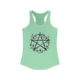 thumbnail image 1 of Boho Floral Pentagram Tank Top - Women's Racerback Shirt in 4 Colors, 1 of 2