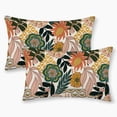 thumbnail image 1 of Boho Floral Pillow Covers 12x20 Inch Set of 2, Flower Spring Throw Pillows Rustic Vintage Decorative Summer Tropical Palm Leaves Pillowcase Linen Bohemian Outdoor Cushion Case for Home Decor, 1 of 6