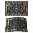 thumbnail image 1 of Boho Floral Placemats Set of 12 Geometric Ethnic Tribe Botanical Place Mats Indoor Wipeable Table Mats Washable Cloth Dining Table Placemats for Kitchen Holiday Party Home Decor 13x19 Inch, 1 of 9