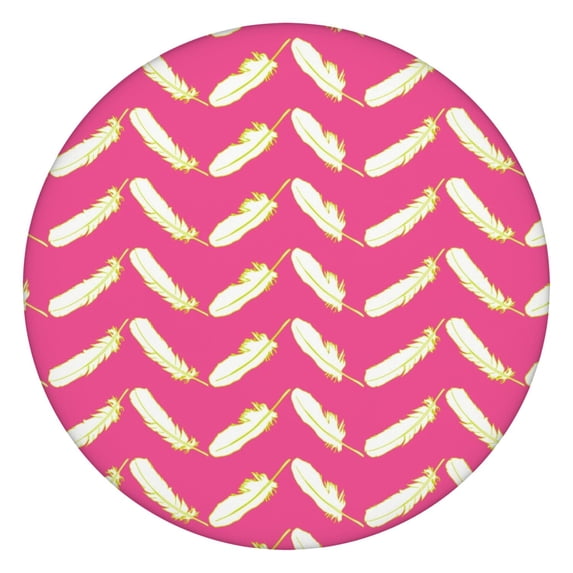 Boho Floral Print Round Tablecloth with Elastic Hem 44 Inch Fits 38-42 Tables Liquid Resistant Vinyl Cover All Occasions