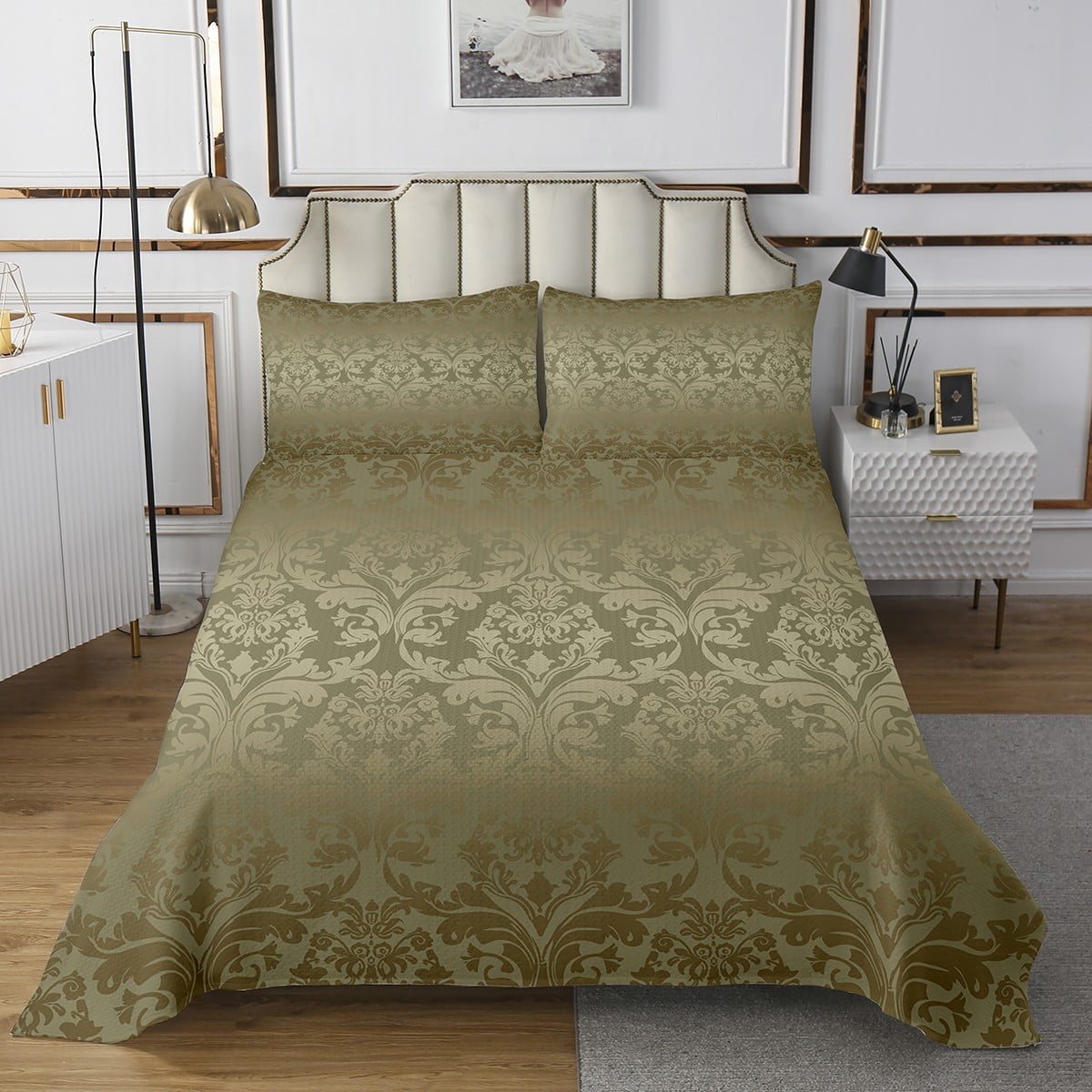 Quilt Set - Grey Baroque Elegance