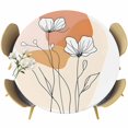 thumbnail image 1 of Boho Floral Round Tablecloth 45-54 Inch Round Fitted Table Cloth with Elastic Edge, Abstract Contemporary Minimalist Clean-lined Waterproof Table Cover Protector for Outdoor Picnic Party Dining, 1 of 6