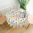 thumbnail image 1 of Boho Floral Round Tablecloth,Colourful Hand Painted Abstract Floral Geometric Art Aesthetics Prints Waterproofing Clean Easy Tablecloth for Kitchen Restaurant Outdoor Picnic Party 60in, 1 of 6