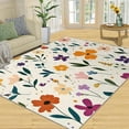 thumbnail image 1 of Boho Floral Rug Nursery Rug, Spring Flower Washable Rugs For Living Room, Pastoral Carpet, Floral Design Non-Slip Area Rugs, Aesthetic Carpet - Flower Home Decor 5x6ft, 1 of 6