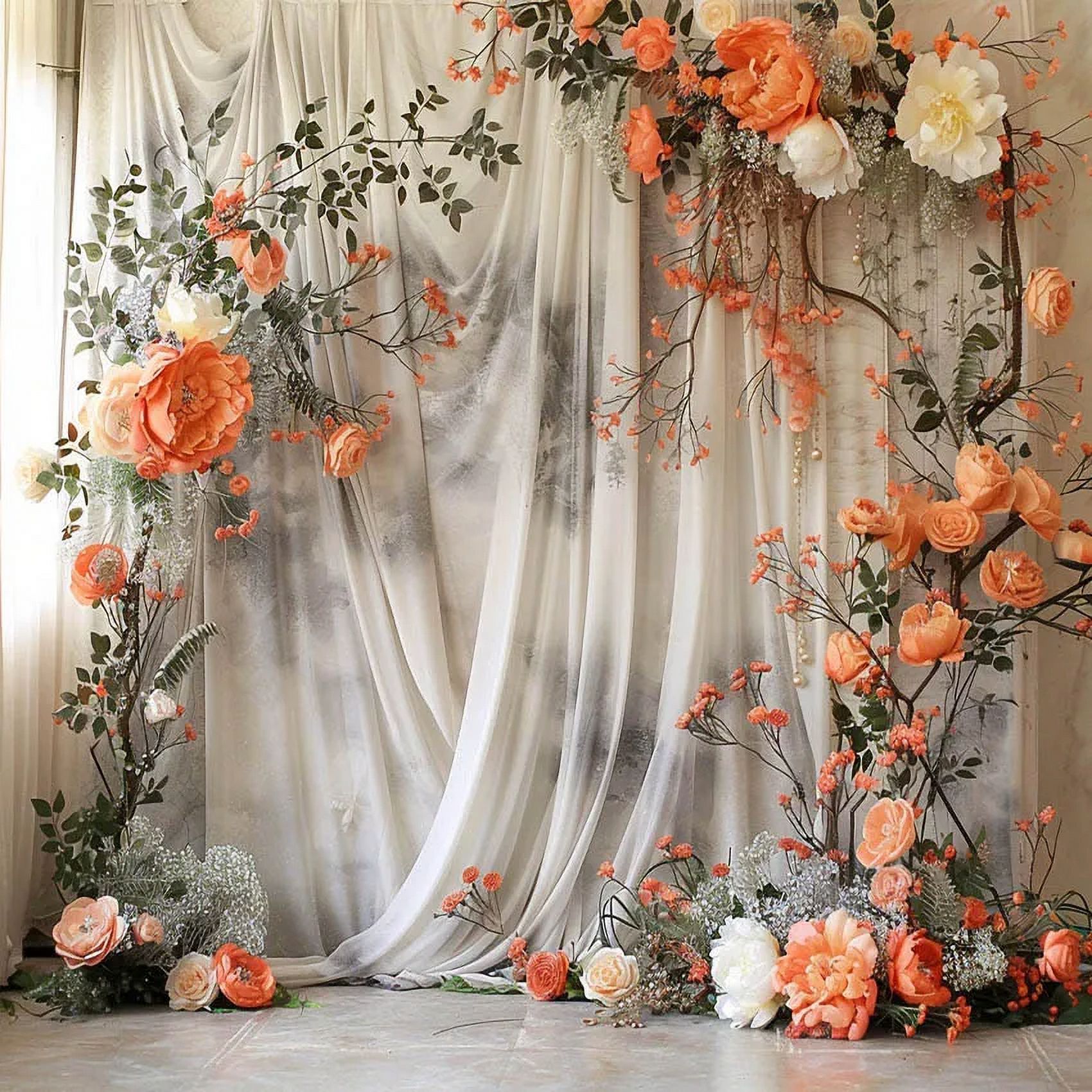 Boho Floral Rustic Room Adult Birthday Wedding Maternity Portrait r ...