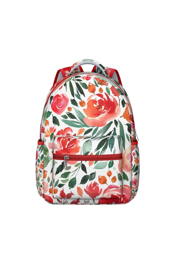 Boho Floral School Backpack Durable and Comfortable Students’s Backpack with Artistic Sunflower and Daisy Pattern, Ideal for School and Gym Sessions