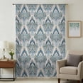 thumbnail image 1 of Boho Floral Sheer Curtains 54 Inches Long, Retro Teal Blue Flower Vintage Light Filering Curtains, Breathable Simi Curtain Privacy Drapes for Kitchen Bathroom Lightweight Small Window Treatment, 1 of 9