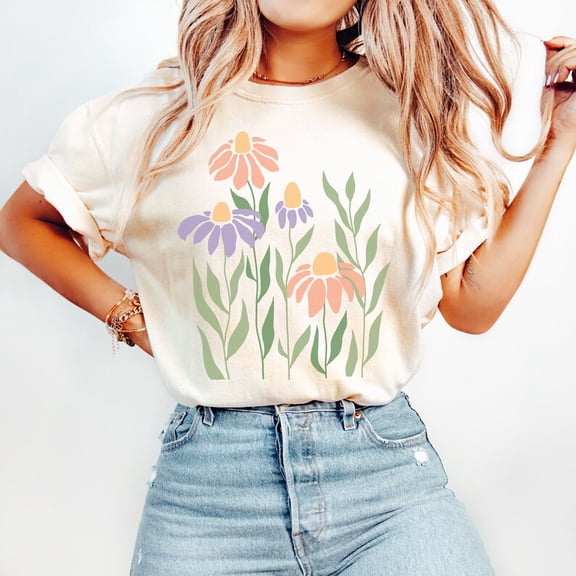 Boho Floral Shirt, Wildflower Shirt, Women'S Spring Shirt, Flower Shirt For Women, Mother'S Day, Floral Nature Shirt