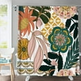 thumbnail image 1 of Boho Floral Shower Curtain (72\u201d x 72\u201d), Flower Tropical Leaves Shower Curtains, Polyester Fabric Printed Shower Curtain Set for Bathroom with Hooks\u2026, 1 of 6