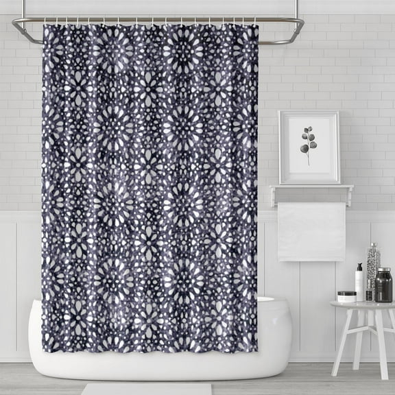 Boho Floral Shower Curtain 72x72 Inches - Tropical Leaves, Vintage Botanical Print, Waterproof Fabric for Chic Bathroom Decor, Modern Farmhouse & Bohemian Style