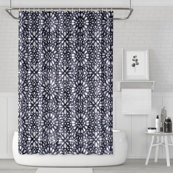 Boho Floral Shower Curtain 72x72 Inches - Tropical Leaves, Vintage Botanical Print, Waterproof Fabric for Chic Bathroom Decor, Modern Farmhouse & Bohemian Style