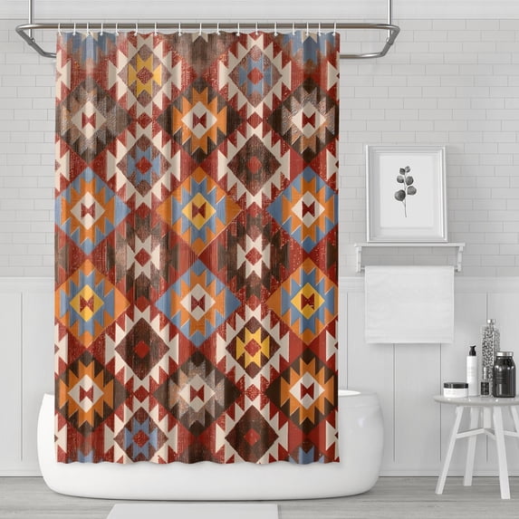 Boho Floral Shower Curtain 72x72 Inches - Tropical Leaves, Vintage Botanical Print, Waterproof Fabric for Chic Bathroom Decor, Modern Farmhouse & Bohemian Style