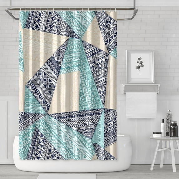 Boho Floral Shower Curtain 72x72 Inches - Tropical Leaves, Vintage Botanical Print, Waterproof Fabric for Chic Bathroom Decor, Modern Farmhouse & Bohemian Style