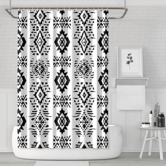 Boho Floral Shower Curtain 72x72 Inches - Tropical Leaves, Vintage Botanical Print, Waterproof Fabric for Chic Bathroom Decor, Modern Farmhouse & Bohemian Style