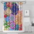 thumbnail image 1 of Boho Floral Shower Curtain 72x72 Inches - Tropical Leaves, Vintage Botanical Print, Waterproof Fabric for Chic Bathroom Decor, Modern Farmhouse & Bohemian Style, 1 of 4