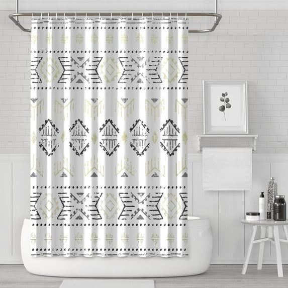 Boho Floral Shower Curtain 72x72 Inches - Tropical Leaves, Vintage Botanical Print, Waterproof Fabric for Chic Bathroom Decor, Modern Farmhouse & Bohemian Style