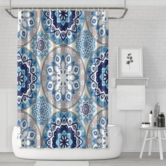 Boho Floral Shower Curtain 72x72 Inches - Tropical Leaves, Vintage Botanical Print, Waterproof Fabric for Chic Bathroom Decor, Modern Farmhouse & Bohemian Style