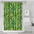 thumbnail image 1 of Boho Floral Shower Curtain 72x72 Inches - Tropical Leaves, Vintage Botanical Print, Waterproof Fabric for Chic Bathroom Decor, Modern Farmhouse & Bohemian Style, 1 of 5