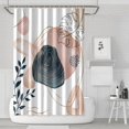 thumbnail image 1 of Boho Floral Shower Curtain 72x72 Inches - Tropical Leaves, Vintage Botanical Print, Waterproof Fabric for Chic Bathroom Decor, Modern Farmhouse & Bohemian Style, 1 of 5