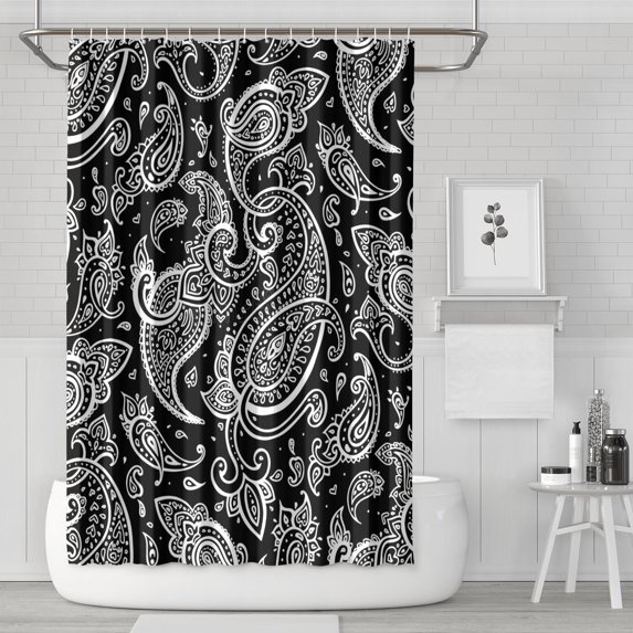 Boho Floral Shower Curtain 72x72 Inches - Tropical Leaves, Vintage Botanical Print, Waterproof Fabric for Chic Bathroom Decor, Modern Farmhouse & Bohemian Style