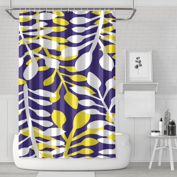 Boho Floral Shower Curtain 72x72 Inches - Tropical Leaves, Vintage Botanical Print, Waterproof Fabric for Chic Bathroom Decor, Modern Farmhouse & Bohemian Style